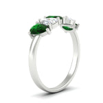 Load image into Gallery viewer, 1.50-carat-5-stone-classic-wedding-band-emerald-teardrop-in-white-gold-fdwb8008pegemgrangle2-1.50ct-nl-wg.jpg