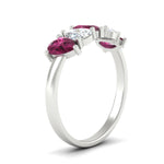 Load image into Gallery viewer, 1.50-carat-5-stone-classic-wedding-band-pink-sapphire-teardrop-in-white-gold-fdwb8008pegsadrpiangle2-1.50ct-nl-wg.jpg