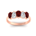 Load image into Gallery viewer, 1.50-carat-5-stone-classic-wedding-band-ruby-teardrop-in-rose-gold-fdwb8008pegrudrangle5-1.50ct-nl-rg.jpg