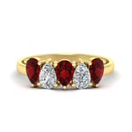Load image into Gallery viewer, 1.50-carat-5-stone-classic-wedding-band-ruby-teardrop-in-yellow-gold-fdwb8008pegrudrsleep-1.50ct-nl-yg.jpg