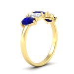 Load image into Gallery viewer, 1.50-carat-5-stone-classic-wedding-band-sapphire-teardrop-in-yellow-gold-fdwb8008pegsablangle2-1.50ct-nl-yg.jpg