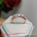 Load image into Gallery viewer, 1.50-carat-basket-5-asscher-cut-wedding-ring-in-14k-rose-gold-FD10118B-5