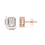 Load image into Gallery viewer, Stud Earring Emerald Diamond Bezel