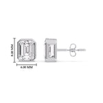 Load image into Gallery viewer, Stud Earring Emerald Diamond Bezel