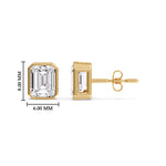 Load image into Gallery viewer, Stud Earring Emerald Diamond Bezel