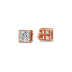 Load image into Gallery viewer, Stylish Princess Bezel Diamond Studs