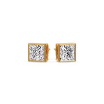 Load image into Gallery viewer, Stylish Princess Bezel Diamond Studs