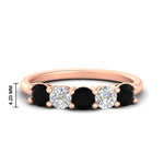 Load image into Gallery viewer, 1.50-carat-five-stone-diamond-and-black-diamond-wedding-band-in-rose-gold-FDENS141ROBGBLACKANGLE3-1.50CT-NL-RG
