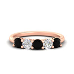 Load image into Gallery viewer, 1.50-carat-five-stone-diamond-and-black-diamond-wedding-band-in-rose-gold-FDENS141ROBGBLACKANGLE3-1.50CT-NL-RG