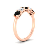 Load image into Gallery viewer, 1.50-carat-five-stone-diamond-and-black-diamond-wedding-band-in-rose-gold-FDENS141ROBGBLACKANGLE3-1.50CT-NL-RG