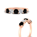 Load image into Gallery viewer, 1.50-carat-five-stone-diamond-and-black-diamond-wedding-band-in-rose-gold-FDENS141ROBGBLACKANGLE3-1.50CT-NL-RG