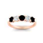Load image into Gallery viewer, 1.50-carat-five-stone-diamond-and-black-diamond-wedding-band-in-rose-gold-FDENS141ROBGBLACKANGLE3-1.50CT-NL-RG
