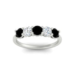 Load image into Gallery viewer, 1.50-carat-five-stone-diamond-and-black-diamond-wedding-band-in-white-gold-FDENS141ROBGBLACKANGLE3-1.50CT-NL-WG