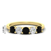 Load image into Gallery viewer, 1.50-carat-five-stone-diamond-and-black-diamond-wedding-band-in-yellow-gold-FDENS141ROBGBLACKANGLE3-1.50CT-NL-YG