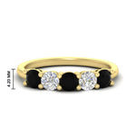 Load image into Gallery viewer, 1.50-carat-five-stone-diamond-and-black-diamond-wedding-band-in-yellow-gold-FDENS141ROBGBLACKANGLE3-1.50CT-NL-YG