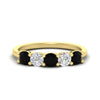 Load image into Gallery viewer, 1.50-carat-five-stone-diamond-and-black-diamond-wedding-band-in-yellow-gold-FDENS141ROBGBLACKANGLE3-1.50CT-NL-YG