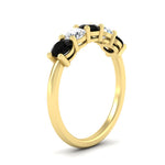 Load image into Gallery viewer, 1.50-carat-five-stone-diamond-and-black-diamond-wedding-band-in-yellow-gold-FDENS141ROBGBLACKANGLE3-1.50CT-NL-YG