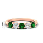 Load image into Gallery viewer, 1.50-carat-five-stone-diamond-and-emerald-wedding-band-in-rose-gold-FDENS141ROBGEMGRANGLE3-1.50CT-NL-RG