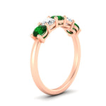 Load image into Gallery viewer, 1.50-carat-five-stone-diamond-and-emerald-wedding-band-in-rose-gold-FDENS141ROBGEMGRANGLE3-1.50CT-NL-RG