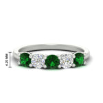 Load image into Gallery viewer, 1.50-carat-five-stone-diamond-and-emerald-wedding-band-in-white-gold-FDENS141ROBGEMGRANGLE3-1.50CT-NL-WG