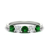 Load image into Gallery viewer, 1.50-carat-five-stone-diamond-and-emerald-wedding-band-in-white-gold-FDENS141ROBGEMGRANGLE3-1.50CT-NL-WG