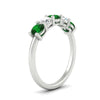 Load image into Gallery viewer, 1.50-carat-five-stone-diamond-and-emerald-wedding-band-in-white-gold-FDENS141ROBGEMGRANGLE3-1.50CT-NL-WG