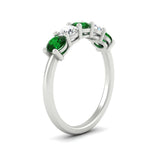 Load image into Gallery viewer, 1.50-carat-five-stone-diamond-and-emerald-wedding-band-in-white-gold-FDENS141ROBGEMGRANGLE3-1.50CT-NL-WG