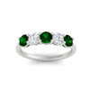 Load image into Gallery viewer, 1.50-carat-five-stone-diamond-and-emerald-wedding-band-in-white-gold-FDENS141ROBGEMGRANGLE3-1.50CT-NL-WG