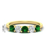 Load image into Gallery viewer, 1.50-carat-five-stone-diamond-and-emerald-wedding-band-in-yellow-gold-FDENS141ROBGEMGRANGLE3-1.50CT-NL-YG