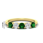 Load image into Gallery viewer, 1.50-carat-five-stone-diamond-and-emerald-wedding-band-in-yellow-gold-FDENS141ROBGEMGRANGLE3-1.50CT-NL-YG