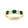 Load image into Gallery viewer, 1.50-carat-five-stone-diamond-and-emerald-wedding-band-in-yellow-gold-FDENS141ROBGEMGRANGLE3-1.50CT-NL-YG