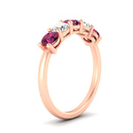 Load image into Gallery viewer, 1.50-carat-five-stone-diamond-and-pink-sapphire-wedding-band-in-rose-gold-FDENS141ROBGSADRPIANGLE3-1.50CT-NL-RG