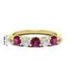 Load image into Gallery viewer, 1.50-carat-five-stone-diamond-and-pink-sapphire-wedding-band-in-yellow-gold-FDENS141ROBGSADRPIANGLE3-1.50CT-NL-YG