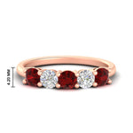 Load image into Gallery viewer, 1.50-carat-five-stone-diamond-and-ruby-wedding-band-in-rose-gold-FDENS141ROBGRUDRANGLE3-1.50CT-NL-RG