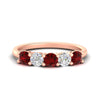 Load image into Gallery viewer, 1.50-carat-five-stone-diamond-and-ruby-wedding-band-in-rose-gold-FDENS141ROBGRUDRANGLE3-1.50CT-NL-RG