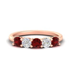 Load image into Gallery viewer, 1.50-carat-five-stone-diamond-and-ruby-wedding-band-in-rose-gold-FDENS141ROBGRUDRANGLE3-1.50CT-NL-RG