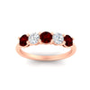 Load image into Gallery viewer, 1.50-carat-five-stone-diamond-and-ruby-wedding-band-in-rose-gold-FDENS141ROBGRUDRANGLE3-1.50CT-NL-RG