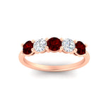 Load image into Gallery viewer, 1.50-carat-five-stone-diamond-and-ruby-wedding-band-in-rose-gold-FDENS141ROBGRUDRANGLE3-1.50CT-NL-RG