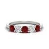Load image into Gallery viewer, 1.50-carat-five-stone-diamond-and-ruby-wedding-band-in-white-gold-FDENS141ROBGRUDRANGLE3-1.50CT-NL-WG