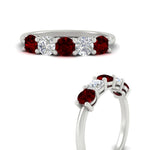 Load image into Gallery viewer, 1.50-carat-five-stone-diamond-and-ruby-wedding-band-in-white-gold-FDENS141ROBGRUDRANGLE3-1.50CT-NL-WG