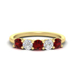 Load image into Gallery viewer, 1.50-carat-five-stone-diamond-and-ruby-wedding-band-in-yellow-gold-FDENS141ROBGRUDRANGLE3-1.50CT-NL-YG