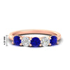 Load image into Gallery viewer, 1.50-carat-five-stone-diamond-and-sapphire-wedding-band-in-rose-gold-FDENS141ROBGSABLANGLE3-1.50CT-NL-RG
