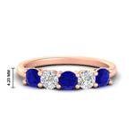 Load image into Gallery viewer, 1.50-carat-five-stone-diamond-and-sapphire-wedding-band-in-rose-gold-FDENS141ROBGSABLANGLE3-1.50CT-NL-RG