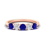 Load image into Gallery viewer, 1.50-carat-five-stone-diamond-and-sapphire-wedding-band-in-rose-gold-FDENS141ROBGSABLANGLE3-1.50CT-NL-RG