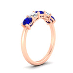 Load image into Gallery viewer, 1.50-carat-five-stone-diamond-and-sapphire-wedding-band-in-rose-gold-FDENS141ROBGSABLANGLE3-1.50CT-NL-RG
