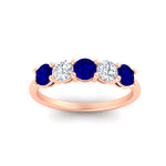 Load image into Gallery viewer, 1.50-carat-five-stone-diamond-and-sapphire-wedding-band-in-rose-gold-FDENS141ROBGSABLANGLE3-1.50CT-NL-RG