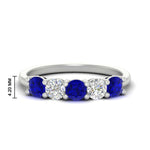 Load image into Gallery viewer, 1.50-carat-five-stone-diamond-and-sapphire-wedding-band-in-white-gold-FDENS141ROBGSABLANGLE3-1.50CT-NL-WG
