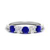 Load image into Gallery viewer, 1.50-carat-five-stone-diamond-and-sapphire-wedding-band-in-white-gold-FDENS141ROBGSABLANGLE3-1.50CT-NL-WG