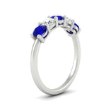 Load image into Gallery viewer, 1.50-carat-five-stone-diamond-and-sapphire-wedding-band-in-white-gold-FDENS141ROBGSABLANGLE3-1.50CT-NL-WG