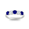 Load image into Gallery viewer, 1.50-carat-five-stone-diamond-and-sapphire-wedding-band-in-white-gold-FDENS141ROBGSABLANGLE3-1.50CT-NL-WG